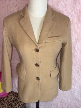 Anne Taylor Camel Wool-Blend Women's Blazer Jacket